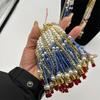 Handmade Wedding Groomsmen Hanfu Embroidery Zipper Tassel Cheongsam Pendant Diy Hairpin Bead Stringing Adult Alloy  Glass