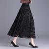 Velvet Pleated Skirt For Women With Lace Detailing And High Waist For Fall Winter