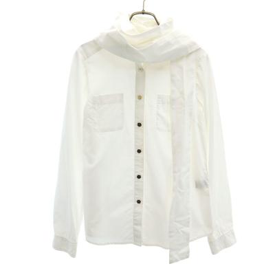 Long Sleeve Bow Tie Shirt XS White Women Used