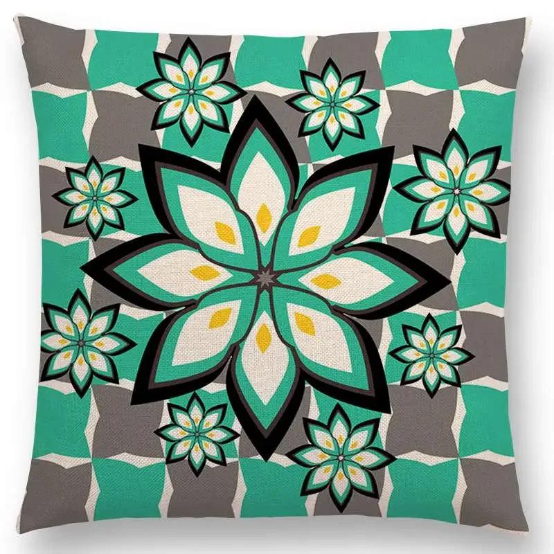 Newest Floral Sofa Pillow Case Geometric Landscape Tropical Joy Mandala Flowers Squares Arrow Cushion Cover
