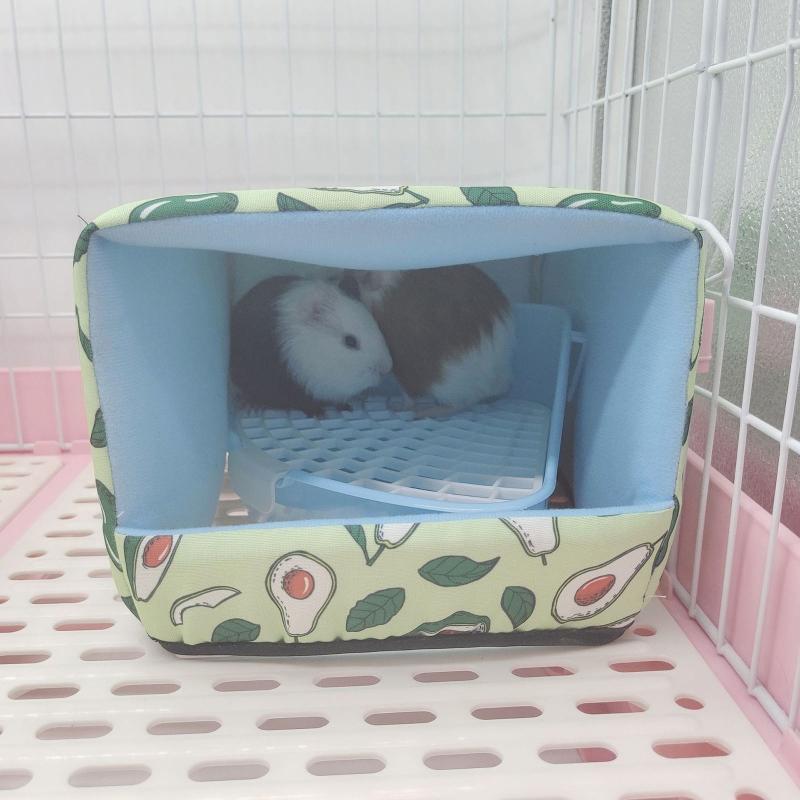 Hamster Winter Bed Warm Cave Cozy Hideout Bottomless House Cute Print for Small Animals Ferrets Playing Sleeping
