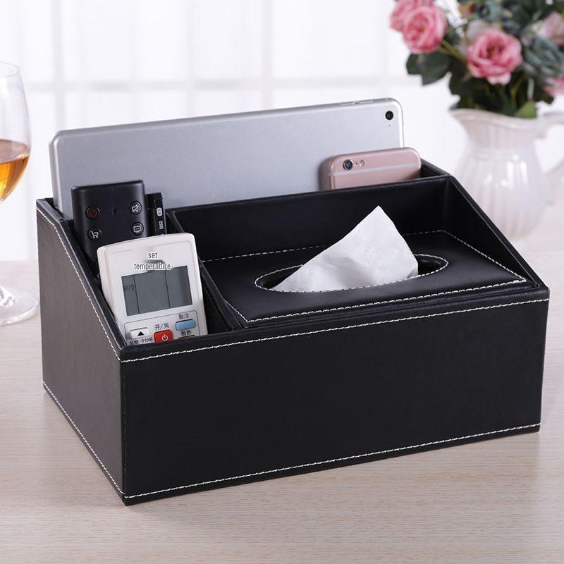 Multi-functional Tissue Box with Remote Control Storage for Living Room