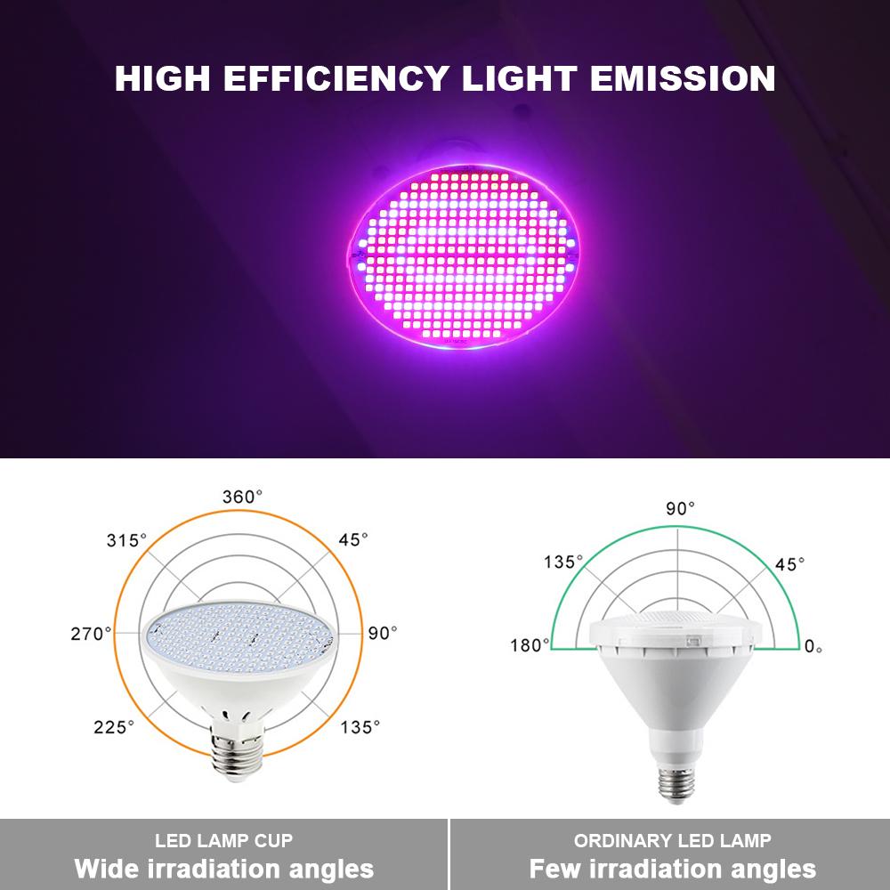 E27 LED Grow Light Bulb Full Spectrum AC85-265V Plant Lamp for Indoor Plants Hydroponics Flower Seedling