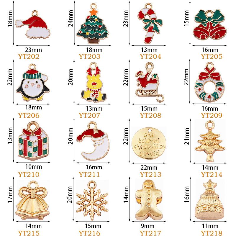 YT zinc alloy oil dripping small pendant, bracelet pendant, Christmas zinc alloy small size pendant