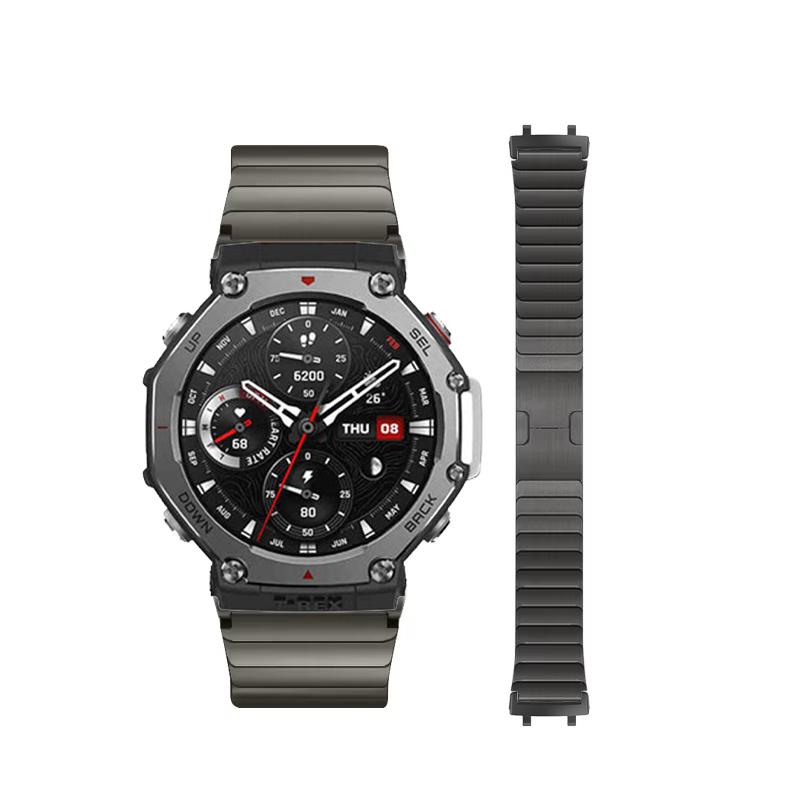 Luxusní kovový náramek pro chytré hodinky Amazfit T-Rex 3 Rychloupínací řemínek z nerezové oceli pro hodinky Huami Amazfit T rex 3 Pásek Correa