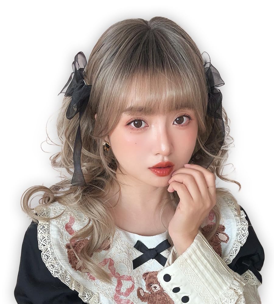 

Парик Brightlara Lolita, двойной хвост, розовый блонд, милый, натуральный, готическая лолита, вьющиеся волосы, lw3001-RDZ