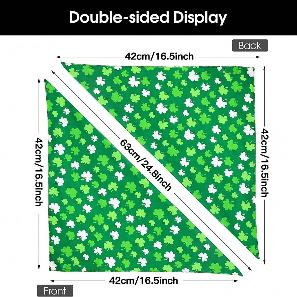 Patrick's Day Dog Bandanas, Triangle Reversible Pet Scarf For Boys And Girls, Premium Durable Fabric, Holiday Bandana For Small And Medium Dogs