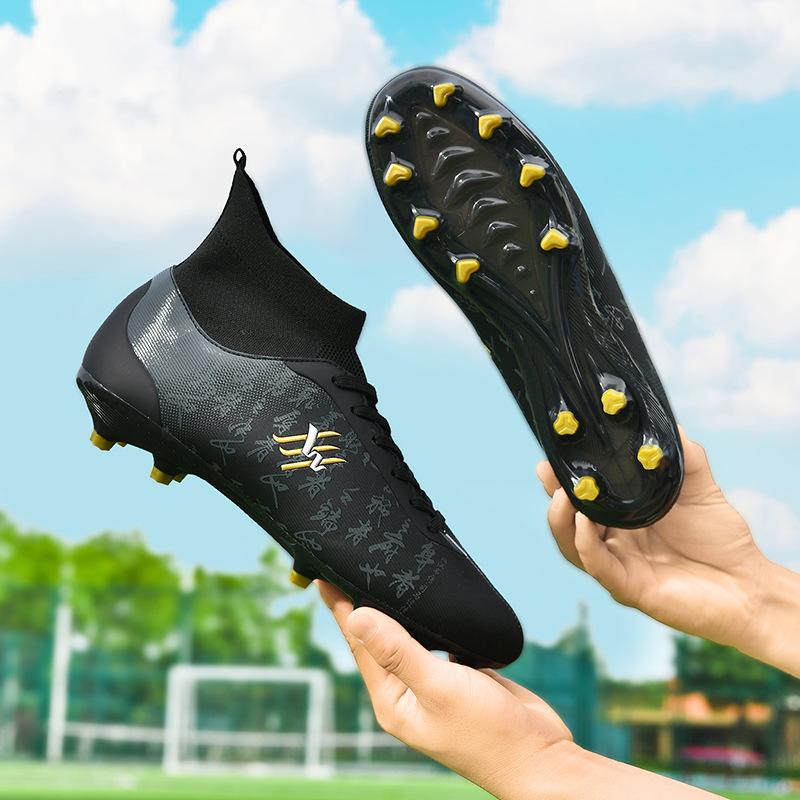 Nieuwe heren hoge voetbalschoenen antislip outdoor lange noppen TF gebroken noppen jeugd spel sport voetbalschoenen