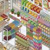 Convenience Store Series Miniature Landscape Sticker DIY Large Size Cabin Scene Sticker Cartoon Gift Miniature Scene Collage