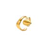 Stainless Steel Double Layer Waterdrop Open Rings for Women Unique Bending Gold Silver Color Waterproof Rings Party Jewelry Gift