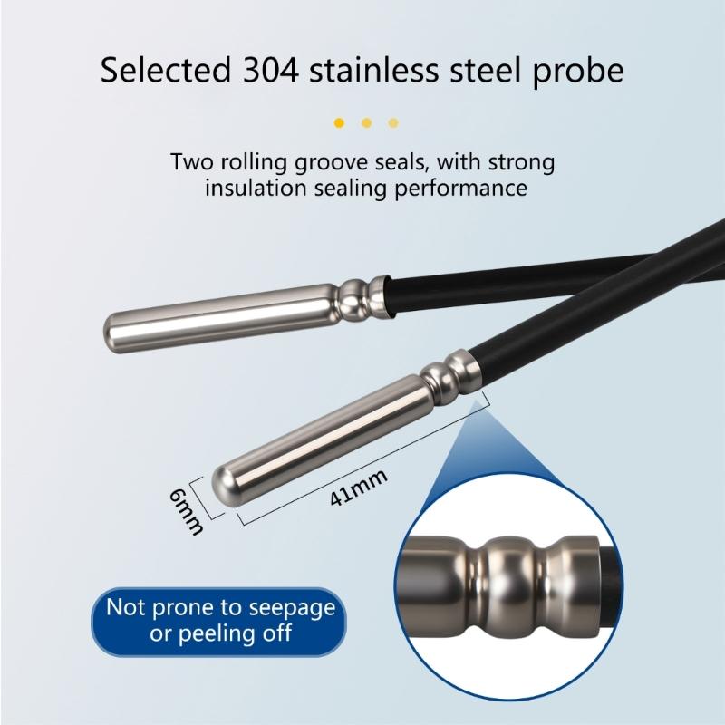 Accurate Waterproof Temperature Sensors Probe Featuring Thermistor and Silicone Cable Universal for Aquarium Use