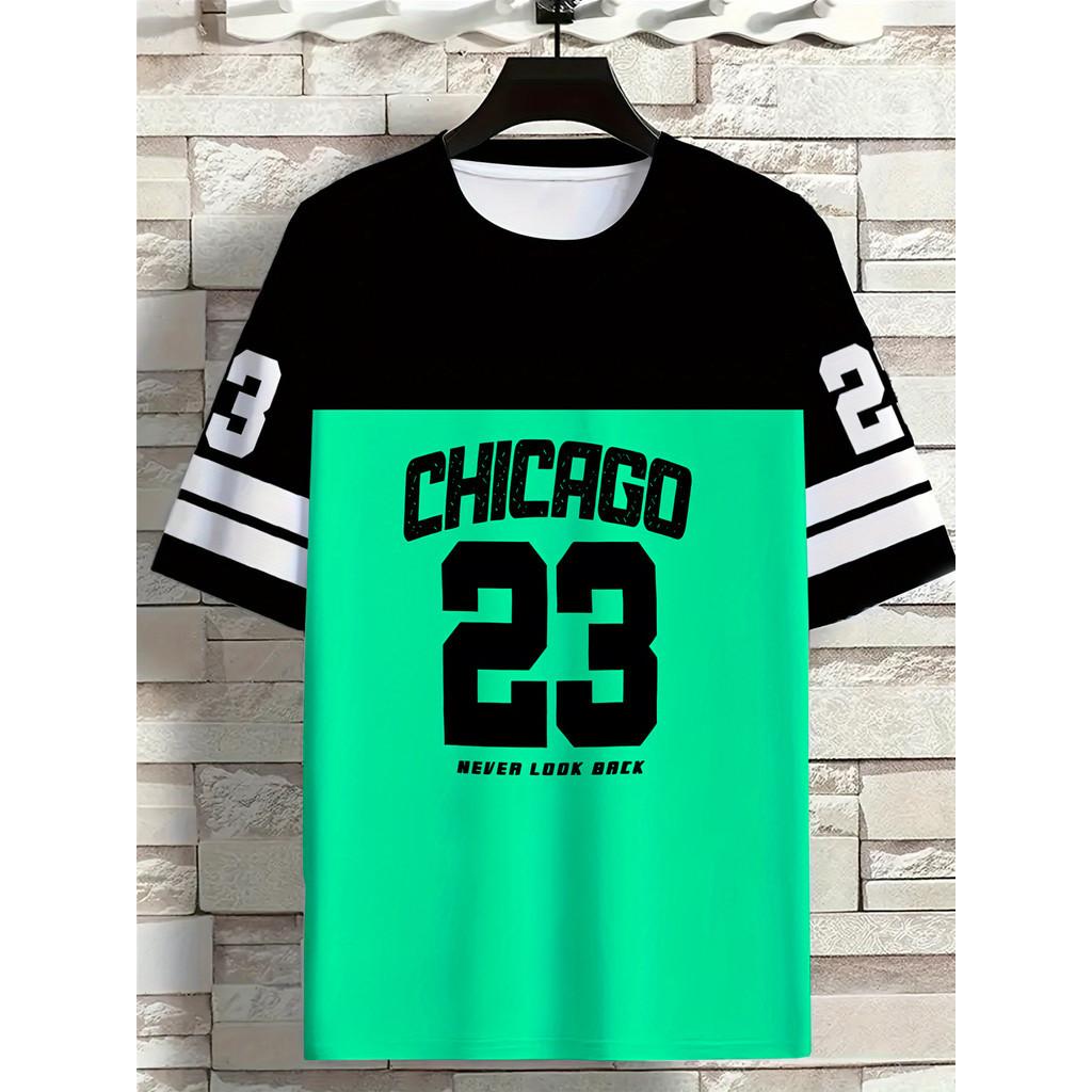 Fashionable Men's T-shirt 3D Geometric Print Black Size 23 Short Sleeved T-shirt