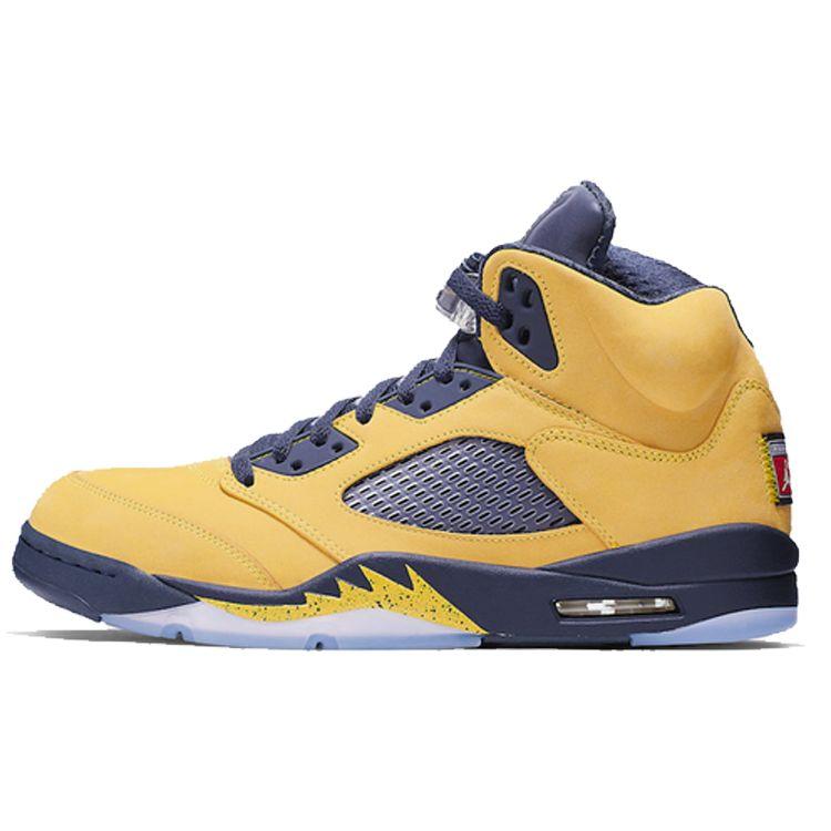 

Кроссовки Air Jordan 5 Retro SP Michigan Unisex, желтые, Amarillo College-Navy-Amarillo CQ9541-704 44