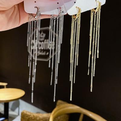Leichter Luxus Ohrringe mit langen Quasten, Koreanischer Stil, Temperament, Liebesherz Hängeohrringe, Handgefertigter Damenschmuck, Hochzeitsgeschenk