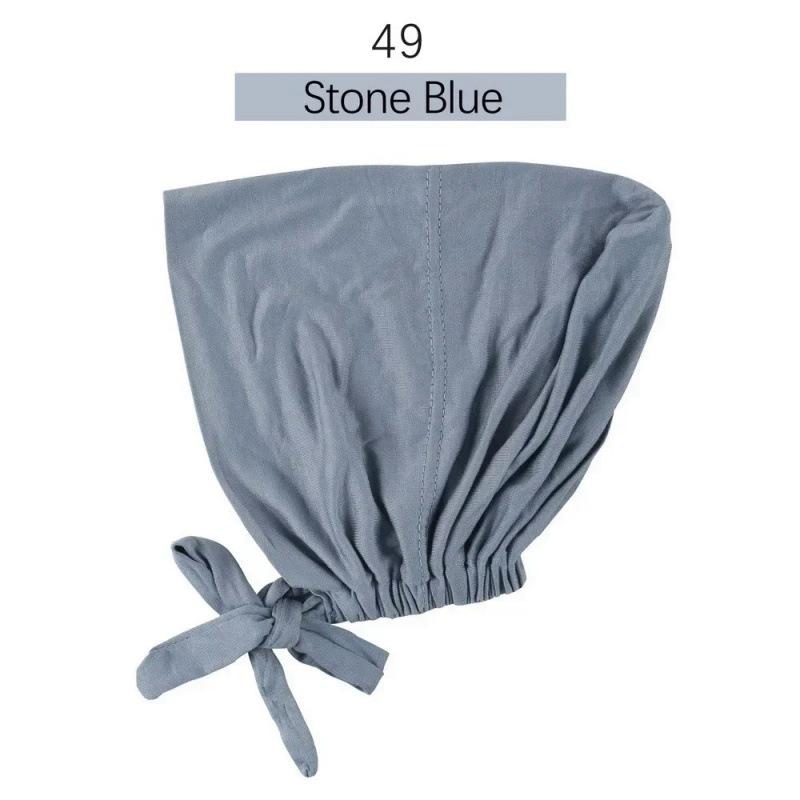 Solid Color Elastic Tie-Back Modal Undercap Hijab Scarf Adjustable Kufi Cap