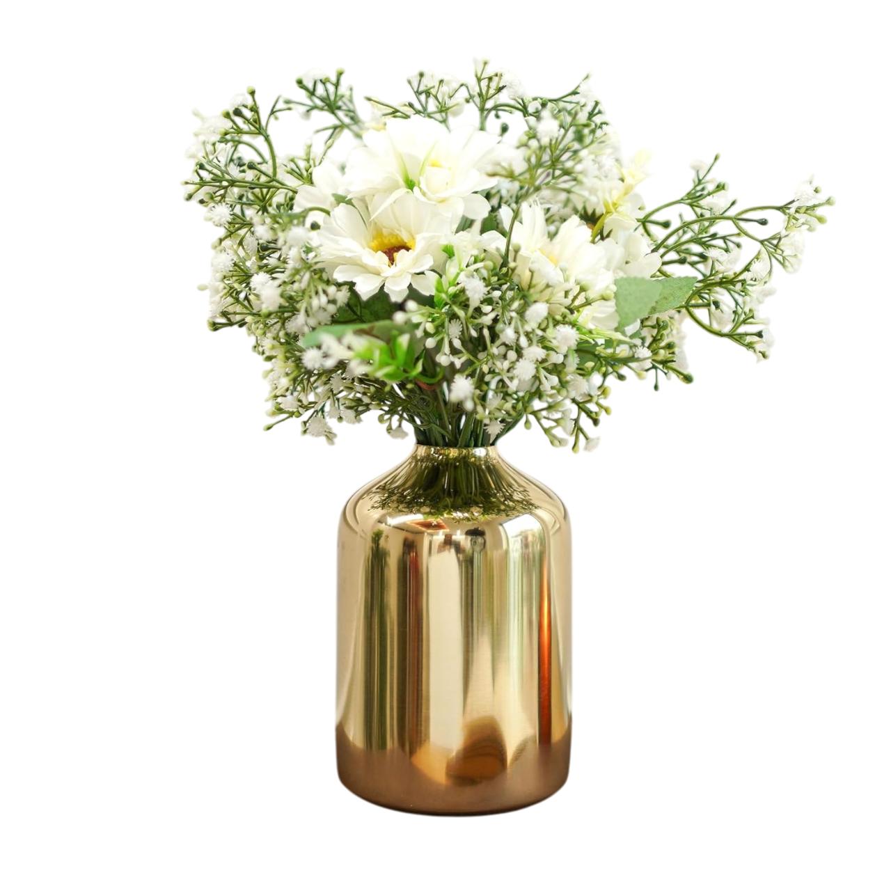 

Metal Vase for Flowers, Metal Flower Vase (Modern, Golden), Behoma