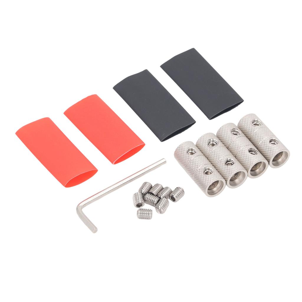 4 Gauge Wire Connectors Kit Brass for Car Audio Splice Battery Cable Butt Connector with Hex Wrench Screws