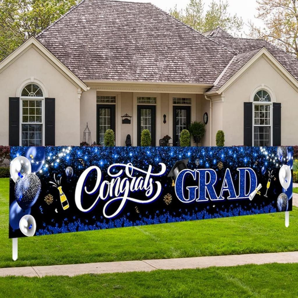 Stendardo di Laurea Decorazione per Giardino Esterno Congratulazioni Classe del 2026 Stendardo 300x50cm Sfondo Appeso Resistente per Festa di Laurea
