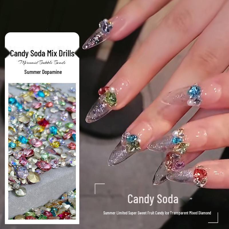 

Flash Manicure Mixed Color Heart & Marquise Nail Drill Gems