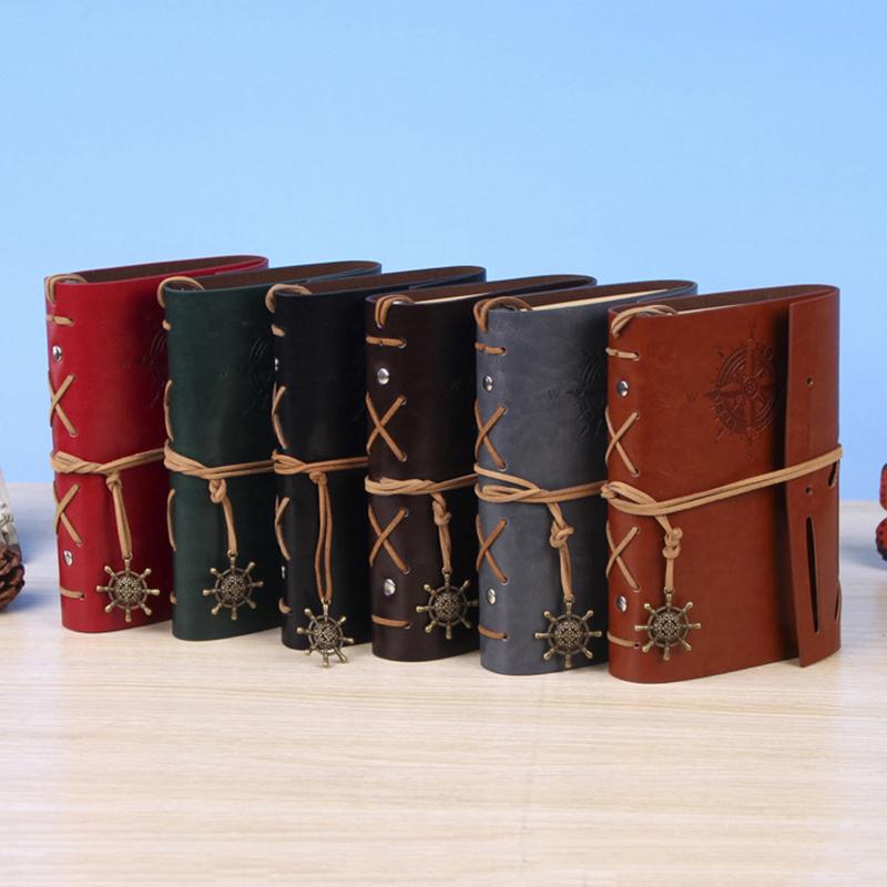 Retro Notebooks & Journals Agenda Binder Sketch Book Leather Soft Cover 14X10Cm Replaceable Kraft Paper Inner Korean Stationery