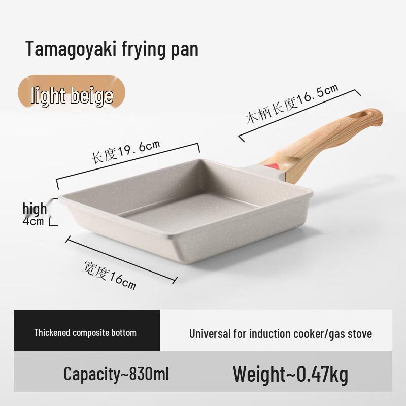 Tri-Dragon Maifan Stone Non-Stick Square Tamagoyaki Frying Pan with Temperature Sensor