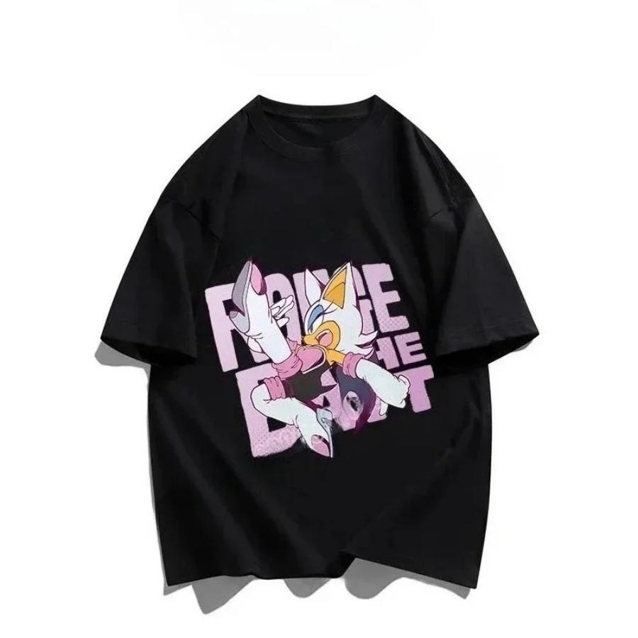 

T-shirt Women s Round Neck Fashion Short Sleeve Popular Cartoon Anime Character Printing Couple Friends Clothing Gift Women Y2k XXXXXL чорний