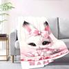 Cute Bunny With Pink Roses Home Blankets Comfortable Soft Lightweight Multiseasonal Blanket For Picnics Sofas Offices Beds Living Rooms Perfect Gift