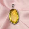 Yellow Sapphire Pendant With Silver Chain Necklace 925 Sterling Silver Pendant