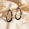 Simple Stud Earrings Women's Hong Kong Flavor Earrings Simple Light Luxury Temperament Style Niche Earrings
