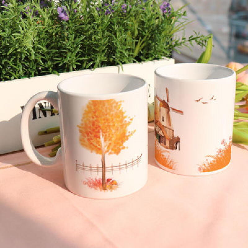 tk331-Design Mug 2p-Autumn Road Scene
