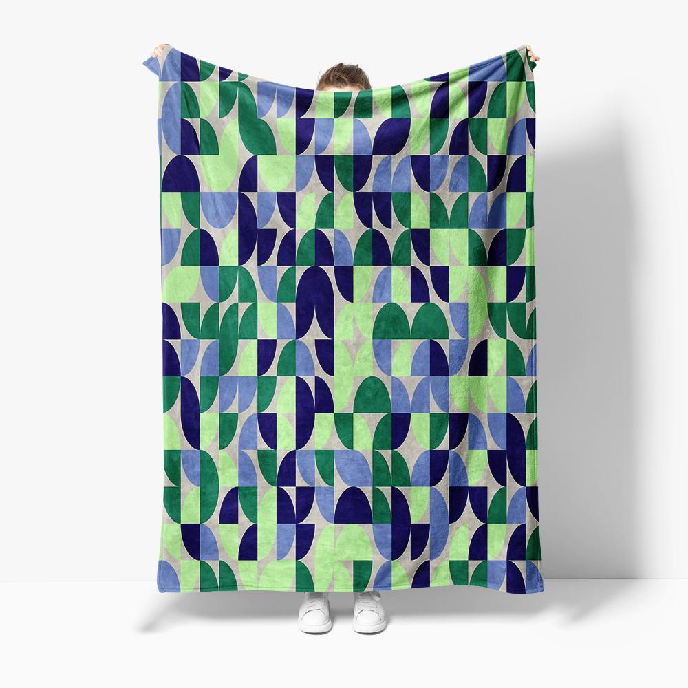 Мягкий плед с ярким геометрическим узором, плюшевый декоративный плед для дивана и кровати, для детей, подростков, взрослых 75x100cm