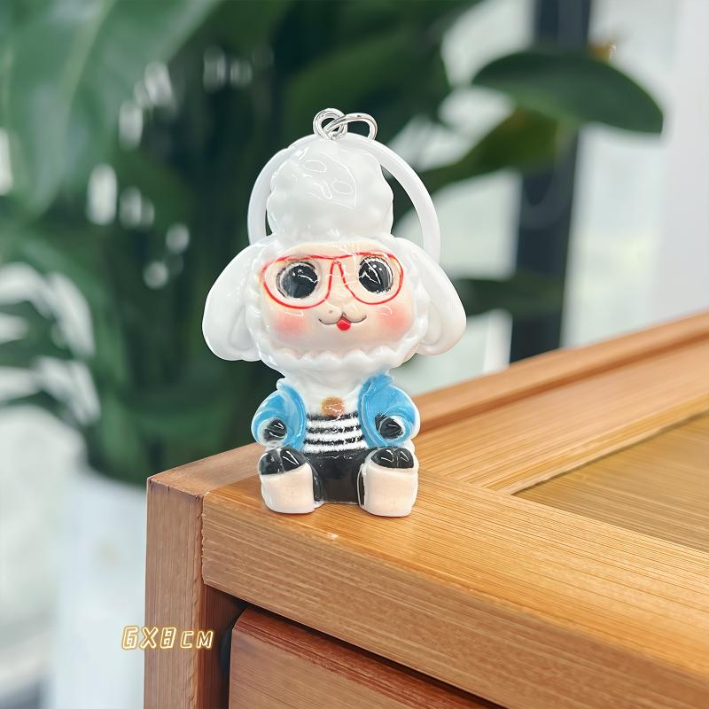 Cute Cartoon Zootopia Keychain Kawaii Fox Rabbit Character Doll Resin Pendant Student Backpack Hanging Decor Couple Gift