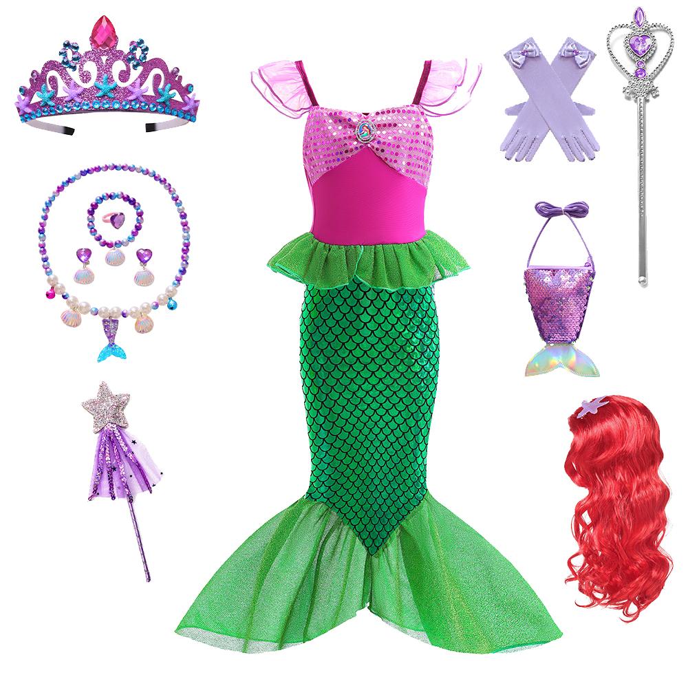 Дитячий костюм косплею русалки, костюм для рольових ігор для дівчаток, костюм для карнавалу, Хелловіну, дня народження, літня сукня принцеси