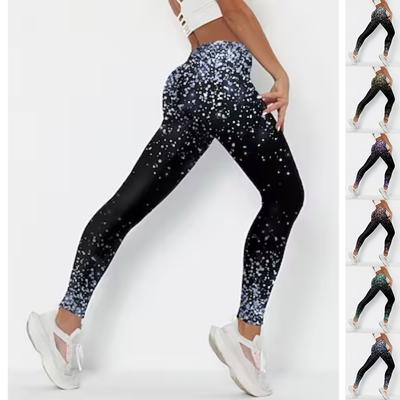 Womens Blue Sky Star Prints Stretch Yoga Leggings Fitness Running Gym Sports Active Pants