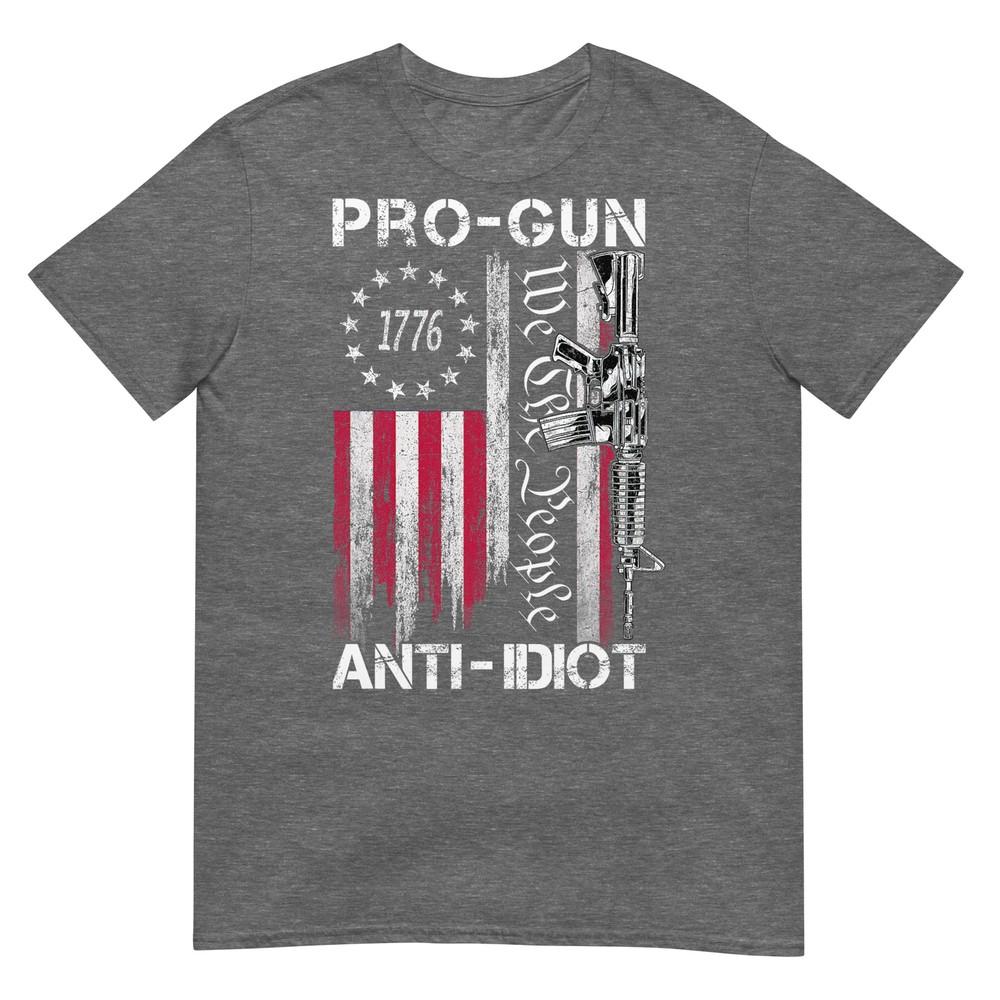 Pro Gun Anti Idiot Shirt Vintage Usa Flag 2nd Aunisexdunisext Tshirt
