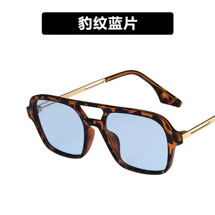 Vintage Brand Rectangle Sunglasses Women Blue Shades for Women 90s Retro Double Beam Square Sun Glasses Men UV400 Gafas