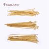50Pcs 18K Gold Plated Eye Pins For Jewelry,Head Pins DIY Earrings Findings,Beads Jewelry Making Supplies