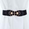 Unique Black Wide Waist Cincher For Women With Trendy Styles And Elegant Rhinestone Embellishments