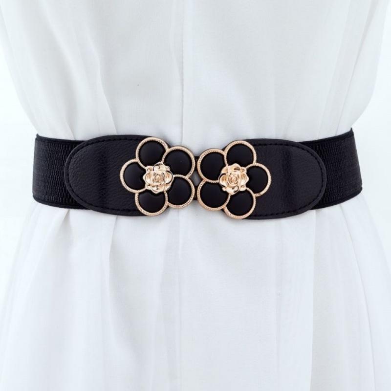Unique Black Wide Waist Cincher For Women With Trendy Styles And Elegant Rhinestone Embellishments
