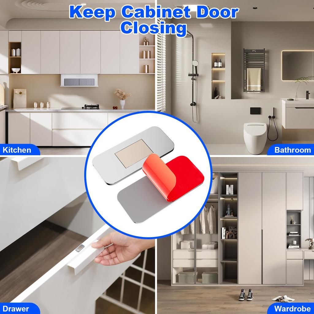Borrfri Magnetisk Skjutdörr Stark Magnet Dörrlåslist