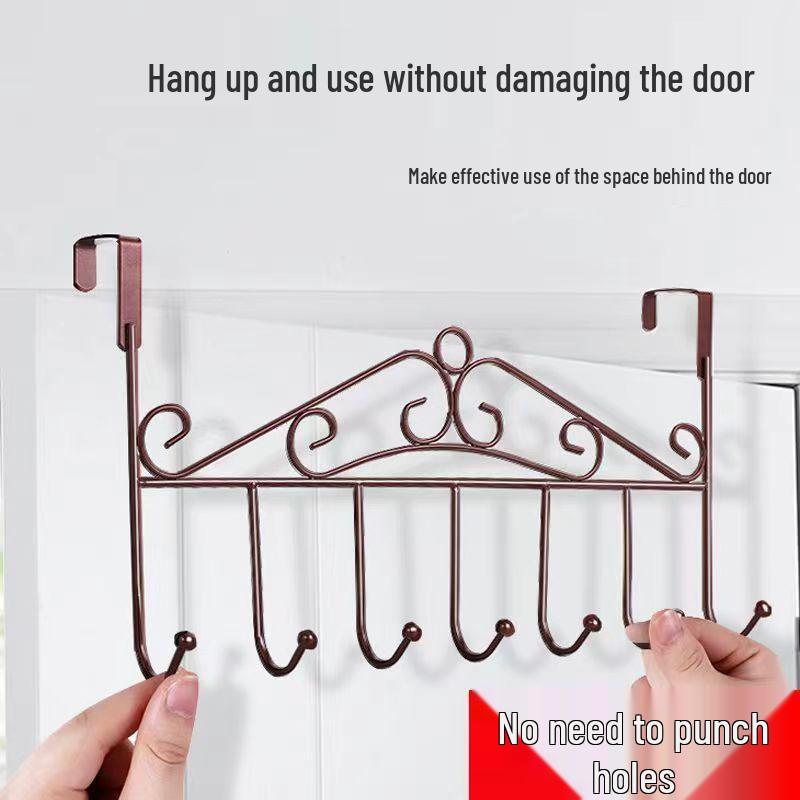 Nail-Free Over-Door Clothes Hook Rack