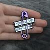 Minimalist Cartoon Trendy Ins Style Purple Letter Brooch Creative Unique Geometric Accessory Pin