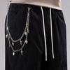 Metal Skull Cross Pendant Hip Hop Belt Chain For Men And Women