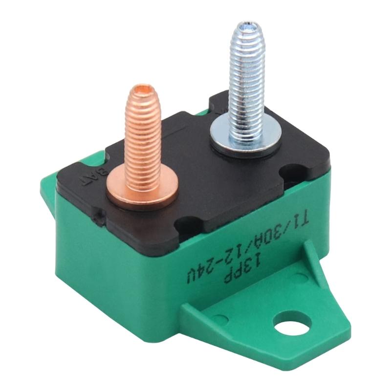 2PCS 30A Auto Resetting Circuit Breaker Red Protective Boot 6-28VDC Application Plastic Body With Fixed Wing Mounts