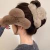 Pure Color Plush Hair Claw Fluffy Grasp Clip Sweet Faux Fur Large Hair Clip  Headwear