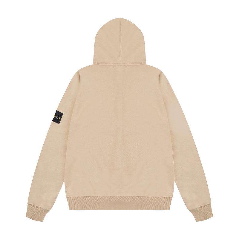 Stone Classic Unisex Uni-Farbe Abzeichen Hoodie - Langarm, Trendiger Stil