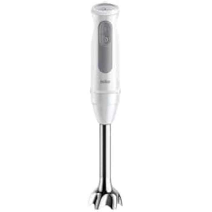 Mixeur plongeant - braun - multiquick 5 - 1000 w - 21 vitesses - gobelet 600 ml - mini hachoir - fouet - blanc