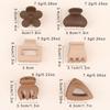 Coffee Color Series: Frosted Korean Hair Clips Set - Small Shark Clip & Side Bang Clip