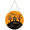 Round Wooden Halloween Hanging Sign Decorations for Home