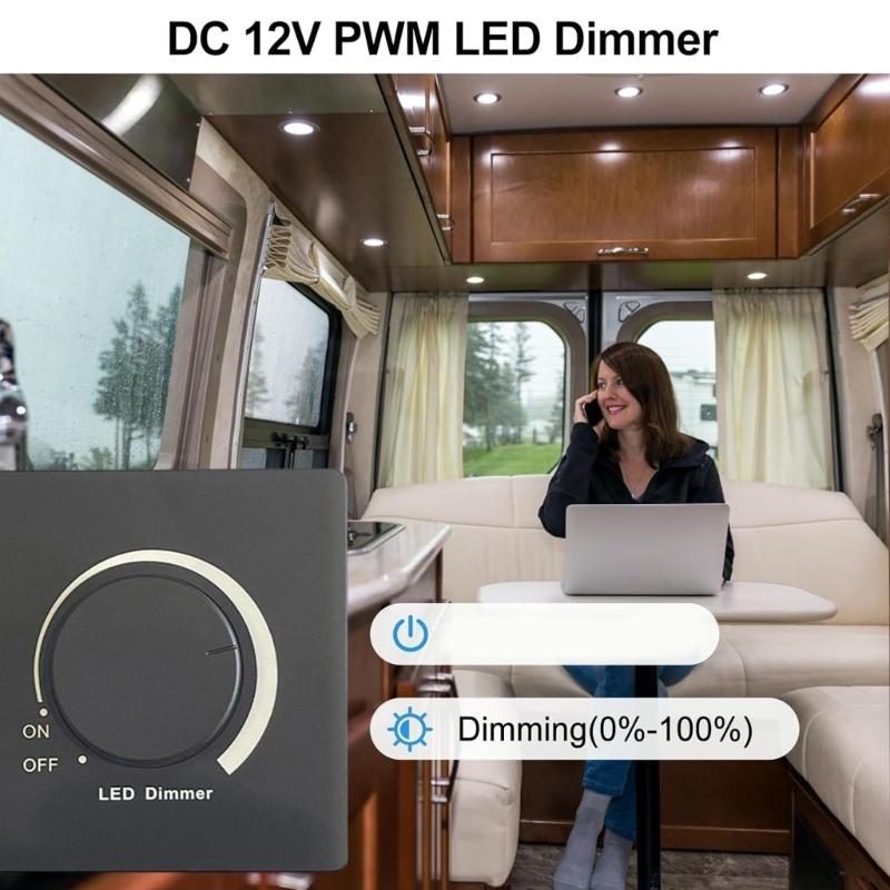 86 Type Wall Light LED Dimmer Switches Rotary Knob Dimmer Switches 300W Adjustable Brightness Controller Easy To Use